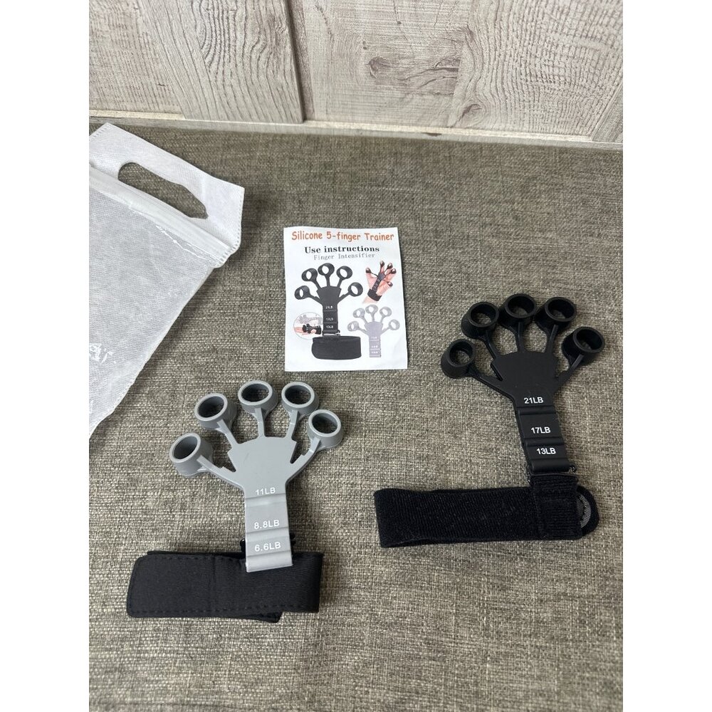 Silicone 5-Finger Hand Exerciser w/ Adj Resistance 6.6LB-21LB Strength Training